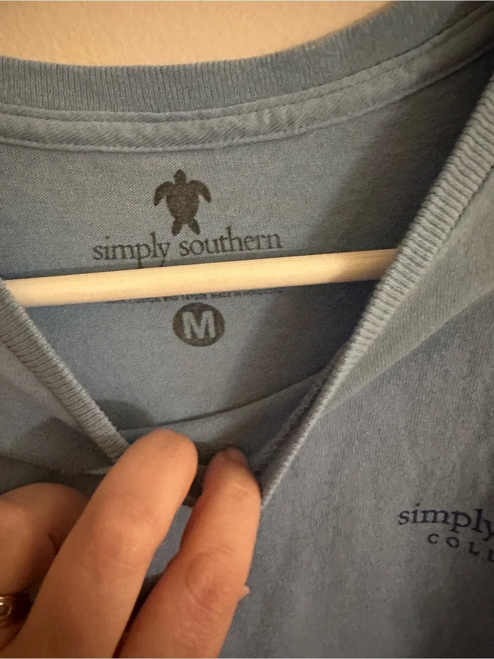 Simply Southern Sky Blue Short Sleeve Crewneck Mermaid in the USA Tee - Picture 3 of 4
